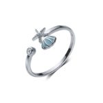 adjustable sterling silver ocean ring