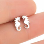 stainless steel seahorse earrings