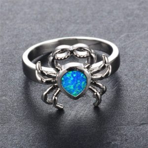 blue opal crab ring - Phoenexia