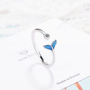 adjustable whale tail ring - sterling silver whale tail ring - phoenexia
