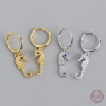 sterling silver seahorse earrings - phoenexia