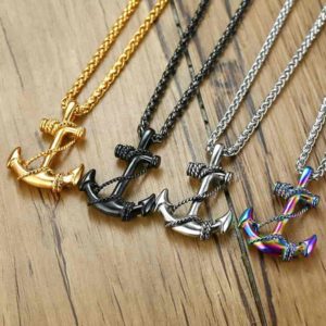 Stainless Steel Anchor Necklace For Men - Phoenexia
