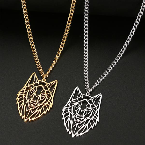 Phoenexia - Geometric Adjustable Wolf Necklace - Save Wolves From Extinction!
